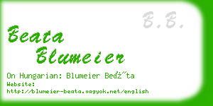 beata blumeier business card